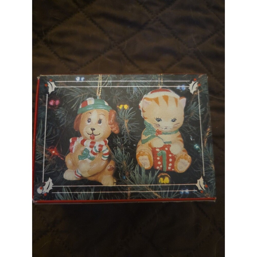 Christmas Cuties Set Of 2 Vintage Christmas Ornaments